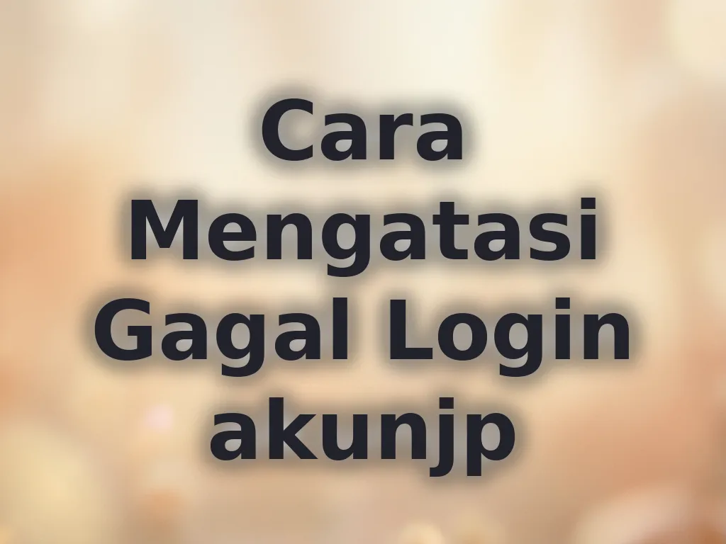 Cara Mengatasi Gagal Login akunjp